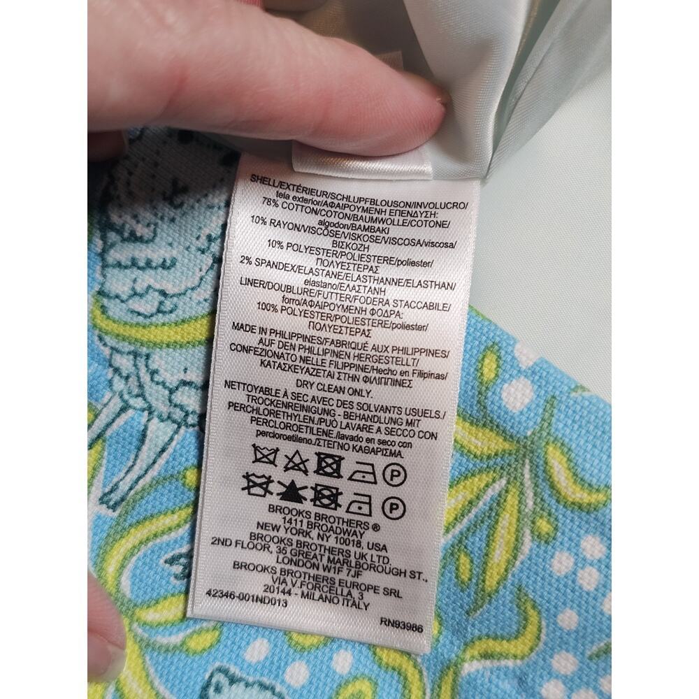 Brooks Brothers Lamb Print Floral Shift Dress Women's 2 Party Cocktail Whimsy - Picture 6 of 6
